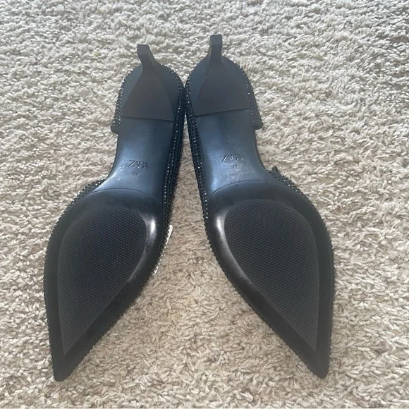Zara Black Studded Women's Shoes Sz 39 NWT